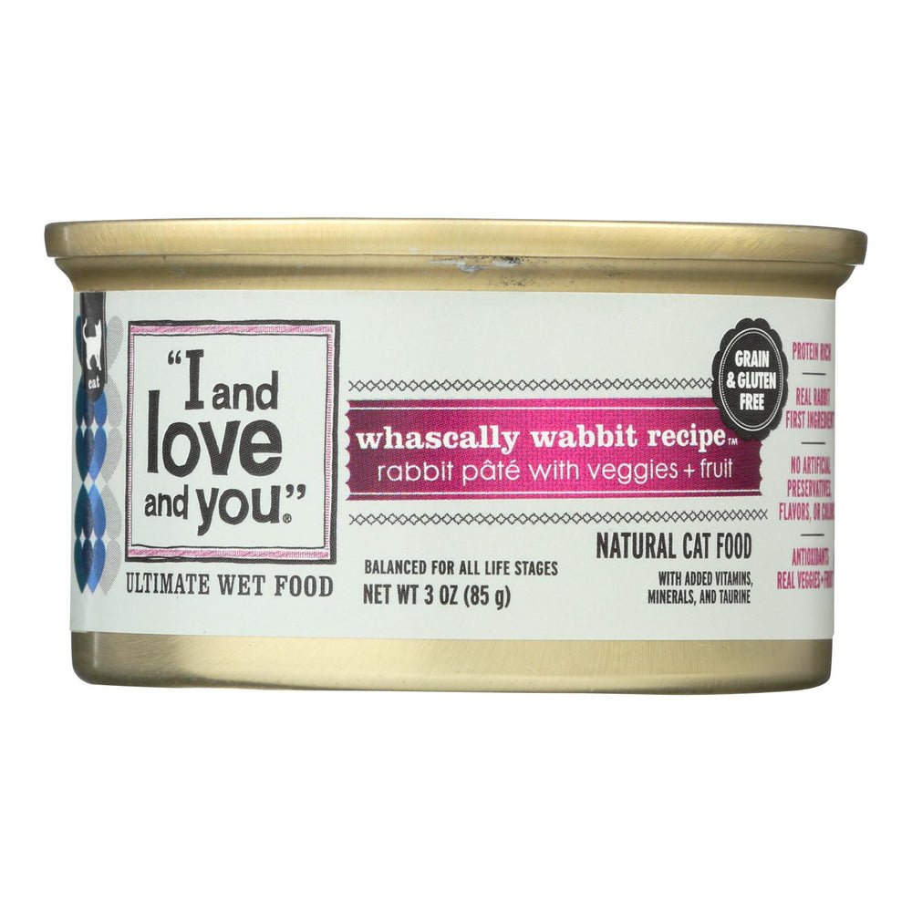 I And Love And You Canned Cat Food - Wabbit Pate - Case Of 24 - 3 Oz