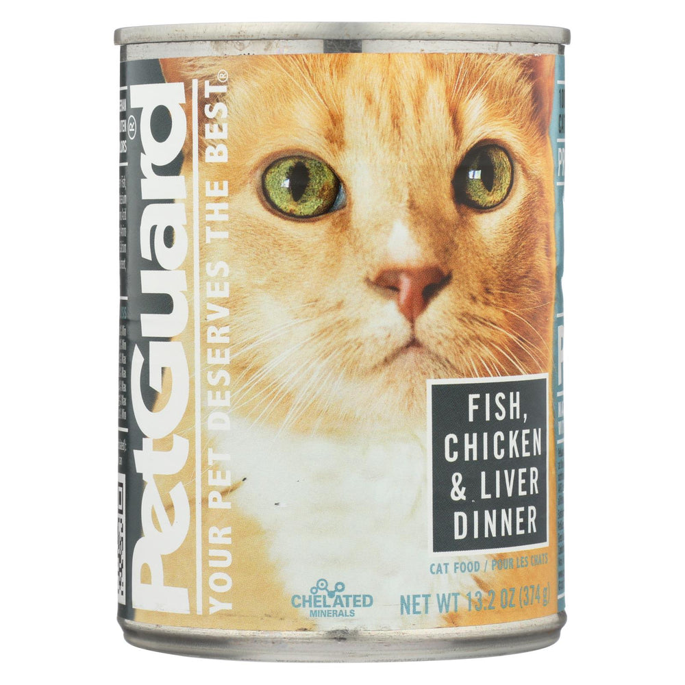 Petguard Cats Food - Fish, Chicken And Liver - Case Of 12 - 13.2 Oz.