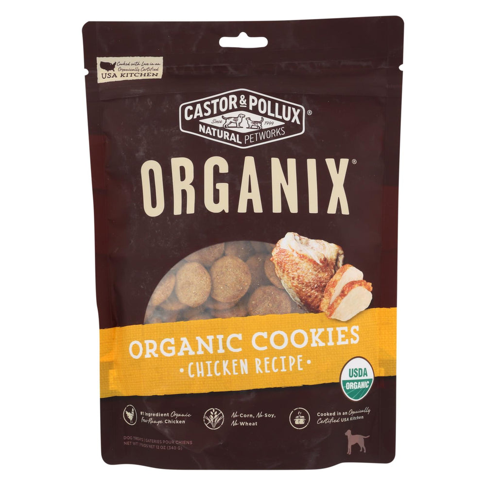 Castor And Pollux Organic Dog Cookies - Chicken - Case Of 8 - 12 Oz.