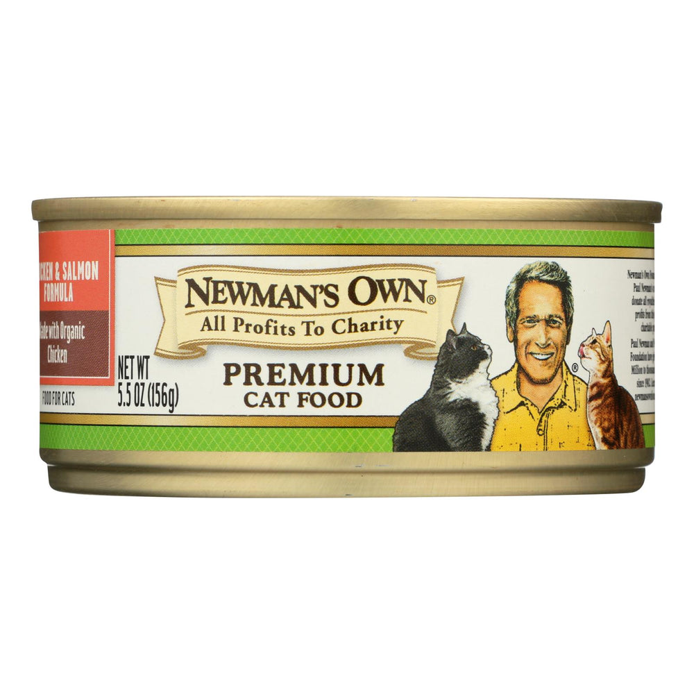 Newman's Own Organics Adult Cat Formula - Dry - Case Of 24 - 5.5 Oz.