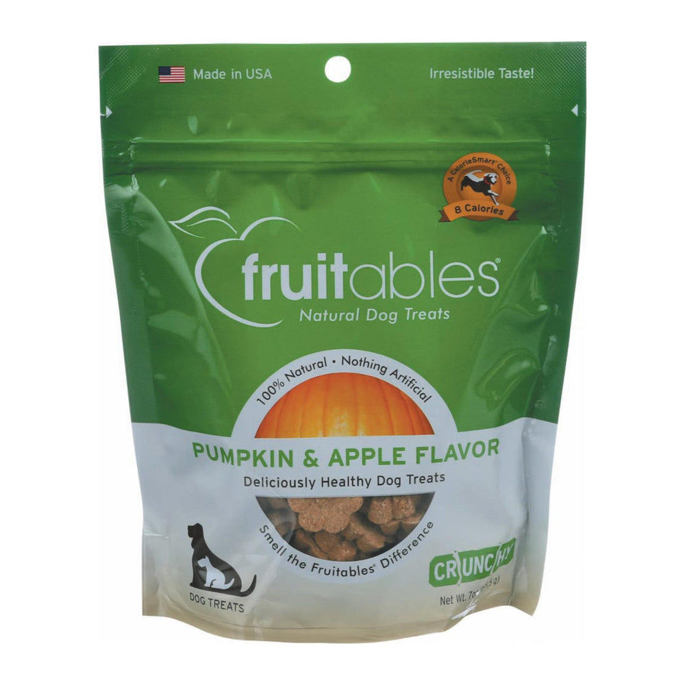 Fruitables Healthy Dog Treats - Pumpkin & Apple Flavor - Case Of 8 - 7 Oz