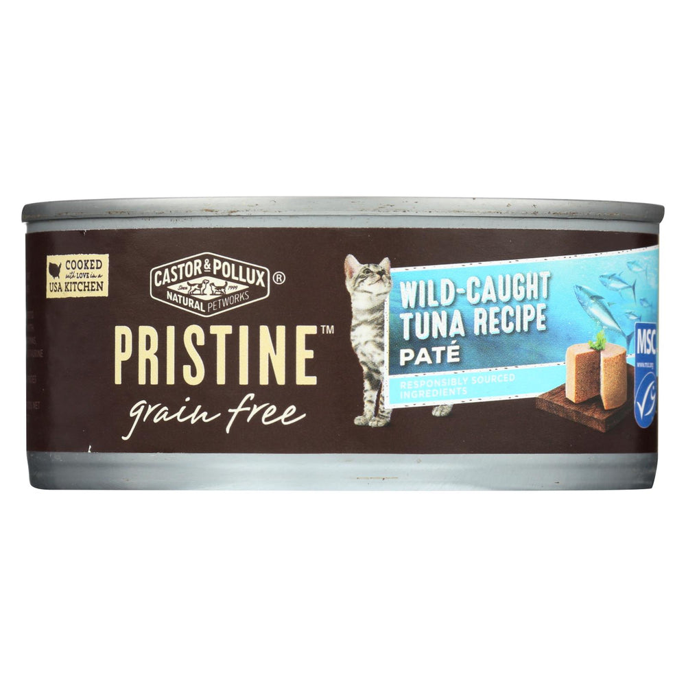 Castor And Pollux - Pristine Grain Free Wet Cat Food - Wild-caught Tuna Recipe - Case Of 24 - 5.5 Oz.